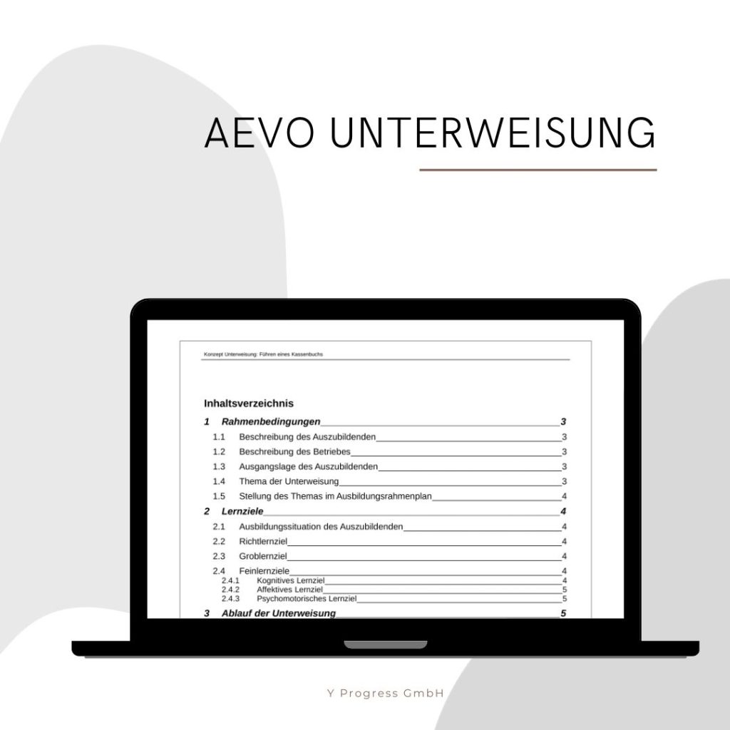 Unterweisung: Konzept und Dialog "Kassenbuch führen"